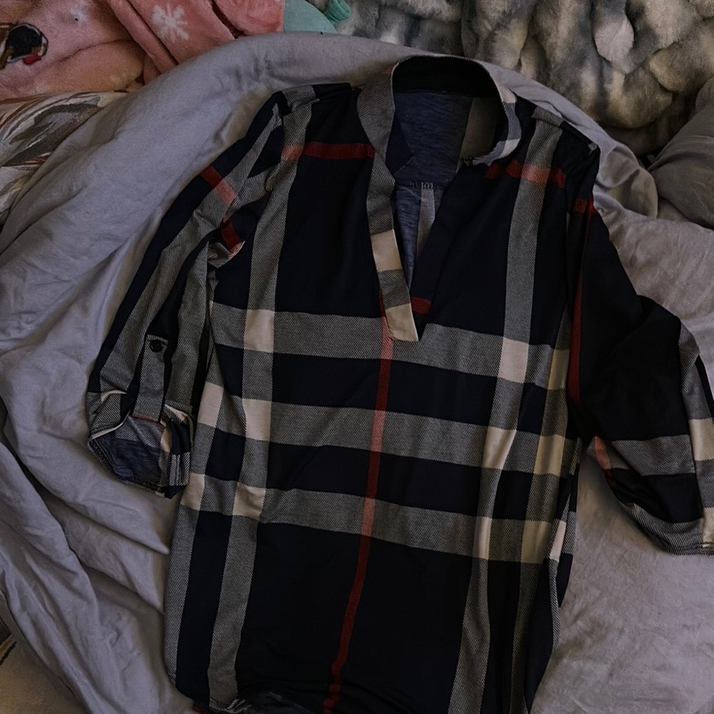 Burberry Plaid Long Sleeve Shirt